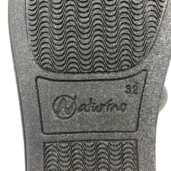 NATURINO Girls Slip On Shoes EU 32 US 1 Black Knotted Velvet Sparkle Flat NWOB - Picture 9 of 10